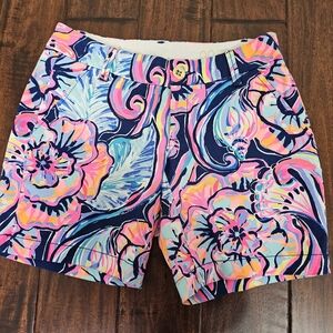 Lilly Pulitzer  Shorts Size  00 Jayne Stretch Nauti Navy Boho Bateau Print